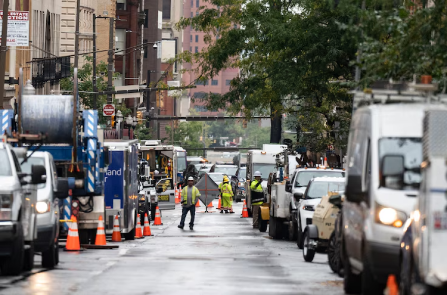 The underground fire was extinguished, but the cause is still under investigation. (Jessica Gallagher/The Baltimore Banner)