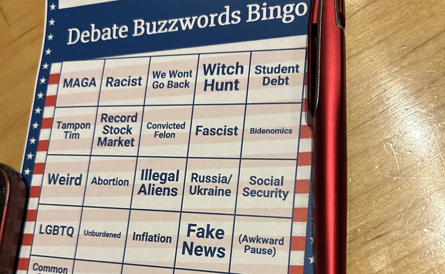 Students played political bingo for a chance to win some swag. Photo by Wambui Kamau/WYPR.