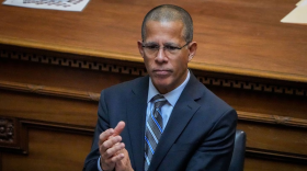 Maryland Attorney General Anthony Brown applauds for Maryland Gov. Wes Moore as he delivers his first State of the State address on February 1, 2023 at the Maryland State House. (Ulysses Muñoz/The Baltimore Banner)