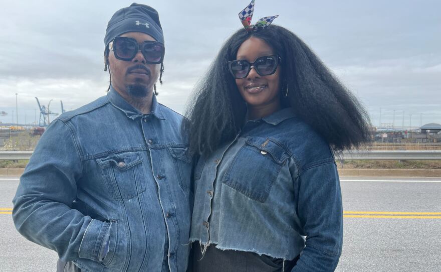 Miamonique Brooks, 38, and Travis Brooks, 36, both of Baltimore, spoke to NPR near the site of the bridge collapse in Dundalk, Maryland.