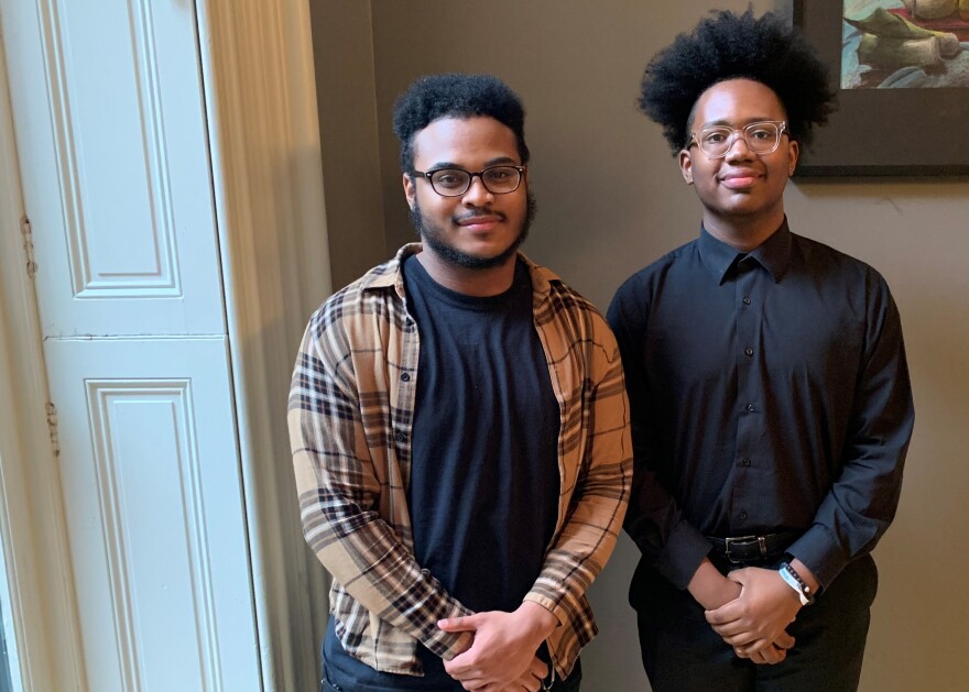 Baltimore School for the Arts senior Lowrider James, left, and Jamir Lawson, junior, is on the right.