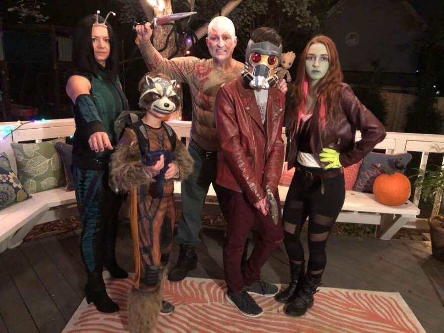 Jack Reda's family dresses up as Guardian of the Galaxy characters.