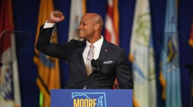 Democrat Wes Moore speaks to supporters during an election night gathering after he was declared the winner of the Maryland gubernatorial race, Tuesday, Nov. 8, 2022, in Baltimore. (AP Photo/Julio Cortez)