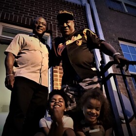 Michael with Theo & Theo's grandkids, photo by Aaron Henkin/WYPR