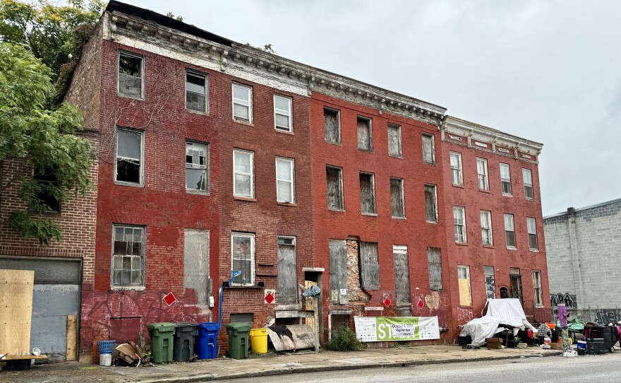 Vacant housing in Baltimore on October 2, 2024. Photo by Rachel Baye/WYPR.