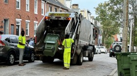 Baltimore Department of Public Works trash collection. Photo by Rachel Baye/WYPR.