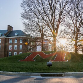 University of Maryland logo on roundabout