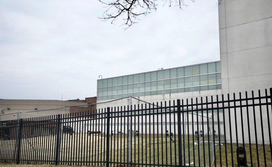 Outside the Baltimore County Detention Center.