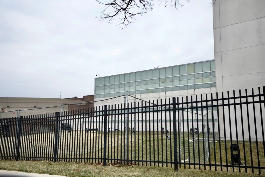 Outside the Baltimore County Detention Center.