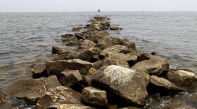 The Chesapeake Bay is seen from Sandy Point State Park in Annapolis, Maryland.