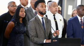 Mayor Brandon Scott at a November press conference.