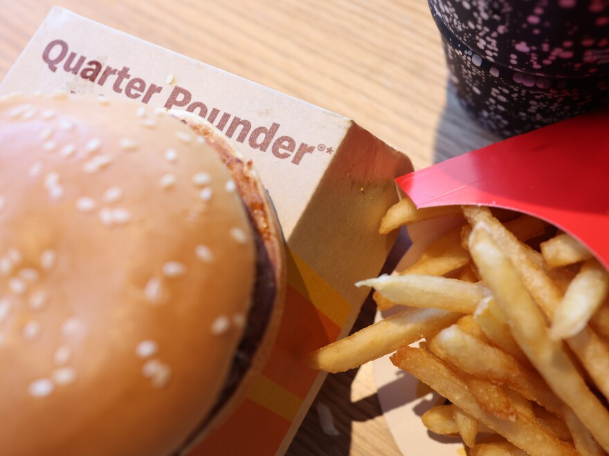 In this photo illustration, a McDonald's Quarter Pounder hamburger meal is seen at a McDonald's on Oct. 23 in the Flatbush neighborhood in the Brooklyn borough of New York City.