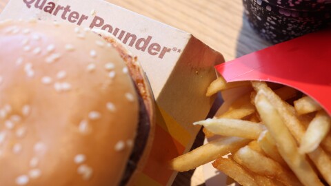 In this photo illustration, a McDonald's Quarter Pounder hamburger meal is seen at a McDonald's on Oct. 23 in the Flatbush neighborhood in the Brooklyn borough of New York City.