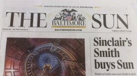 The Baltimore Sun front page is seen, Tuesday, Jan. 16, 2024, in Baltimore. David D. Smith, executive chairman of the Sinclair broadcasting chain and an active contributor to conservative causes, has bought Baltimore Sun Media from the investment firm Alden Global Capital. The purchase price was not disclosed. (AP Photo/Lea Skene)