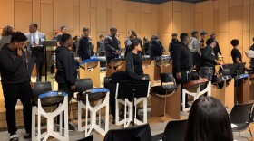 Baltimore City Neighbors High School Steel Pan Band performed during an Arts Every Day event.