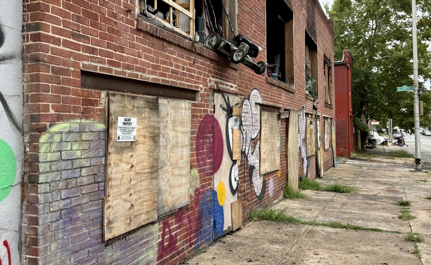 Vacant housing in Baltimore on October 2, 2024. Photo by Rachel Baye/WYPR.