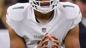 Tua Tagovailoa during a matchup against the New Orleans Saints