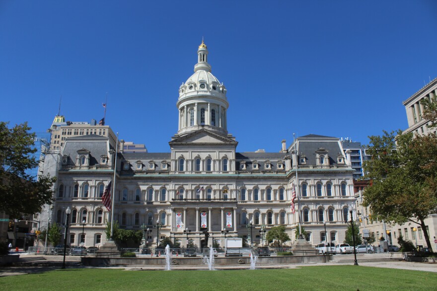 The front entrance of Baltimore City Hall.