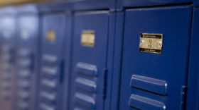 Lockers in a Baltimore school. (Ulysses Muñoz/The Baltimore Banner)