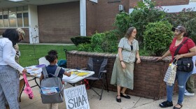 Coalition members tabling outside Steuart Academic Academy.