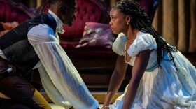 Malik Esoj Childs as Mr. Darcy and Lizzy Brooks as Lizzy Bennet