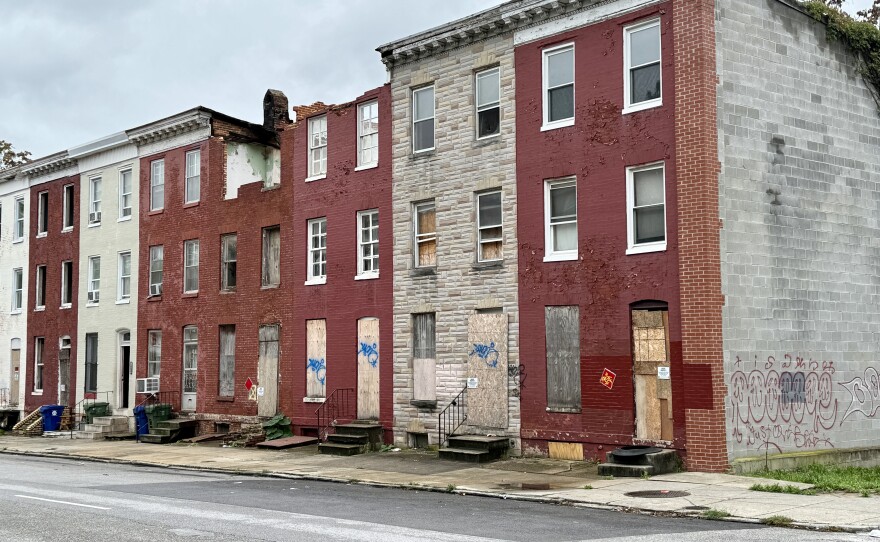 Vacant housing in Baltimore on October 2, 2024. Photo by Rachel Baye/WYPR.