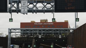 Cars drive through the Fort McHenry Tunnel, Tuesday, April 2, 2024, in Baltimore. (AP Photo/Julia Nikhinson)