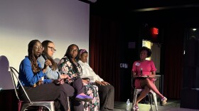 Dr. Rachel Bervell, Tanay Lynn Harris, Del. Jennifer White Holland (D-10) and Dr. Stephanie Purnell were panelists at a Planned Parenthood event discussing the root causes of the Black maternal health crisis on April 16, 2024. Orlett Torrence, a nurse practitioner, moderated the panel. Photo by Wambui Kamau/WYPR.