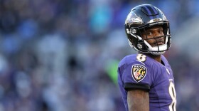 Quarterback Lamar Jackson #8 of the Baltimore Ravens in action against the Los Angeles Chargers during the AFC Wild Card Playoff game at M&T Bank Stadium on January 06, 2019 in Baltimore, Maryland.