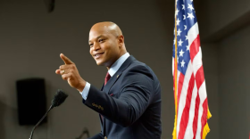 Maryland Gov. Wes Moore discusses his proposed ENOUGH Act, which stands for “Engaging Neighborhoods, Organizations, Unions, Governments and Households Grant Program” in Brooklyn on Jan. 29, 2024. (Kaitlin Newman/The Baltimore Banner)