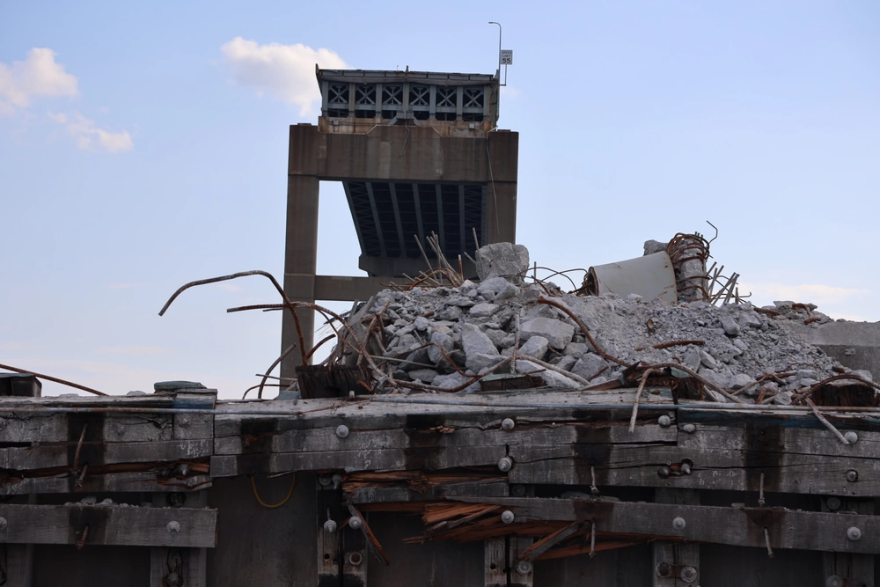 Unified Command removes final large bridge segment, nears complete restoration of Baltimore's federal channel. Photo by Photo by Bobby Petty/U.S. Army Corps of Engineers, Baltimore District.