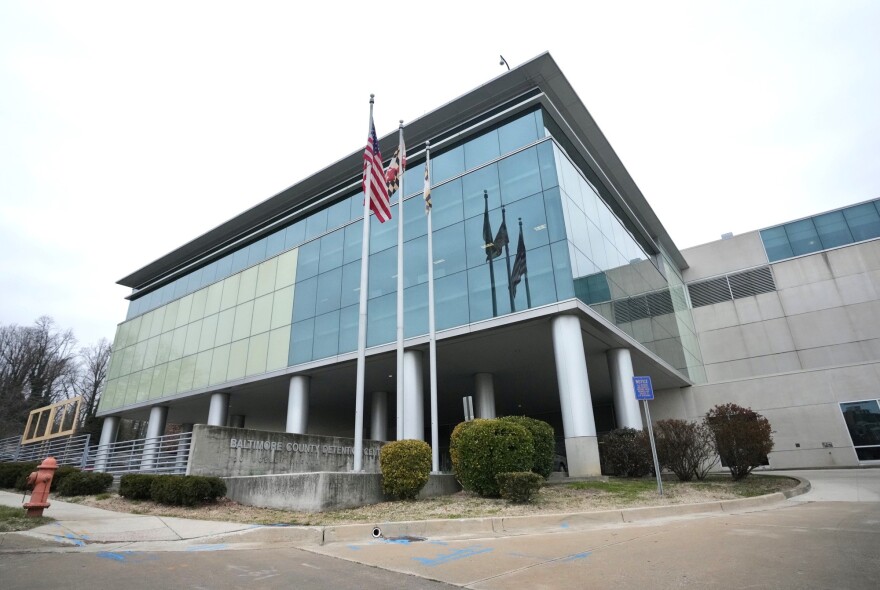 Outside the Baltimore County Detention Center.